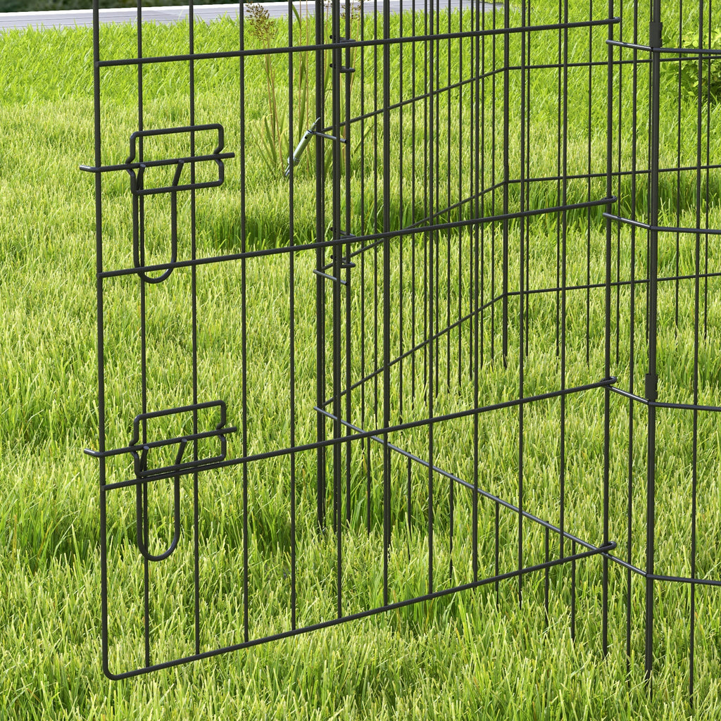 Parc enclos modulable pour chiens lapins rongeurs clôture pour petits animaux intérieur et extérieur  61 x 91 cm noir