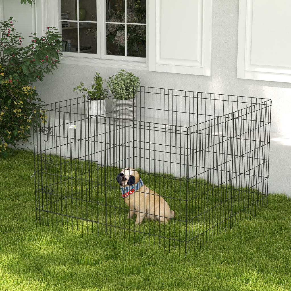 Parc enclos modulable pour chiens lapins rongeurs clôture pour petits animaux intérieur et extérieur  61 x 91 cm noir
