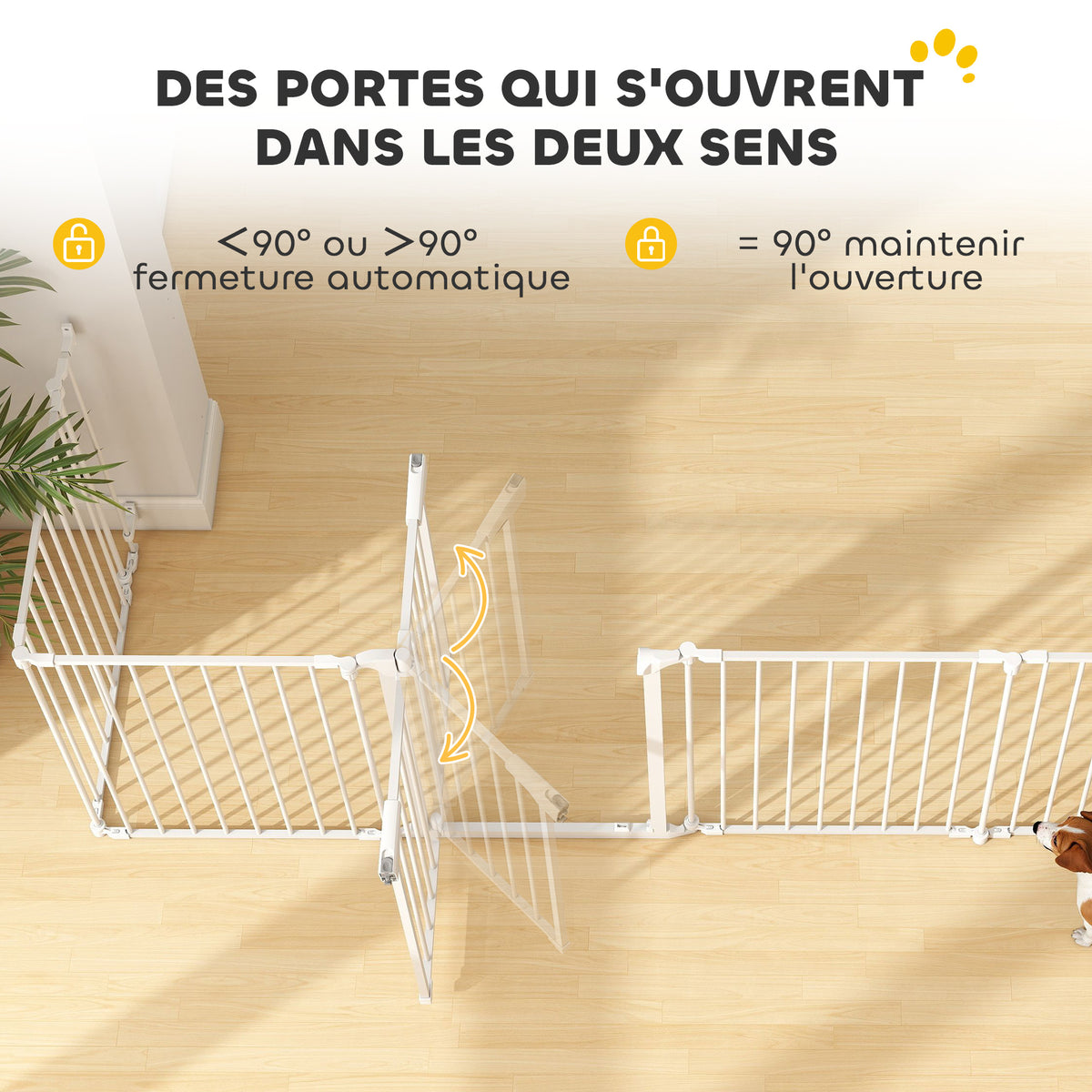 Barrière de sécurité en métal parc enclos pliable et modulable pour chien et enfant 8 panneaux 61 x 75 cm blanc