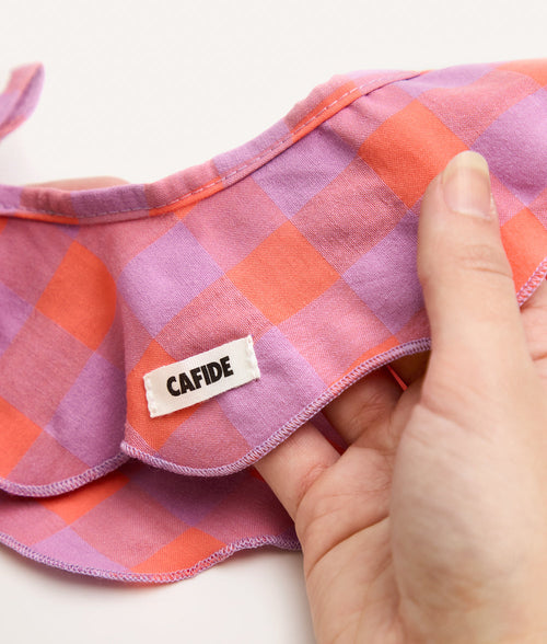 Bandana Estilo Cuello Perro Diseño Vichy Violeta, Lola