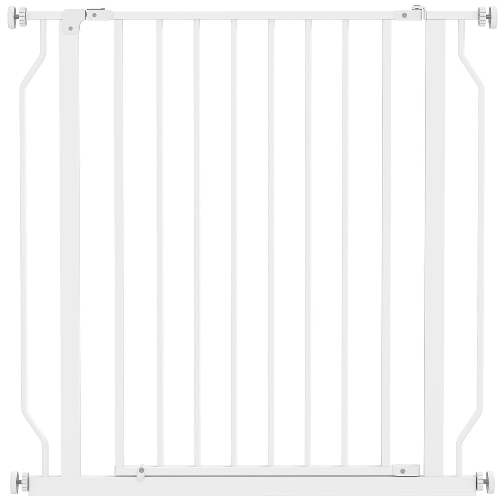 Barrière de sécurité barrière pour animal domestique longueur réglable dim. 75-85L x 76H cm blanc