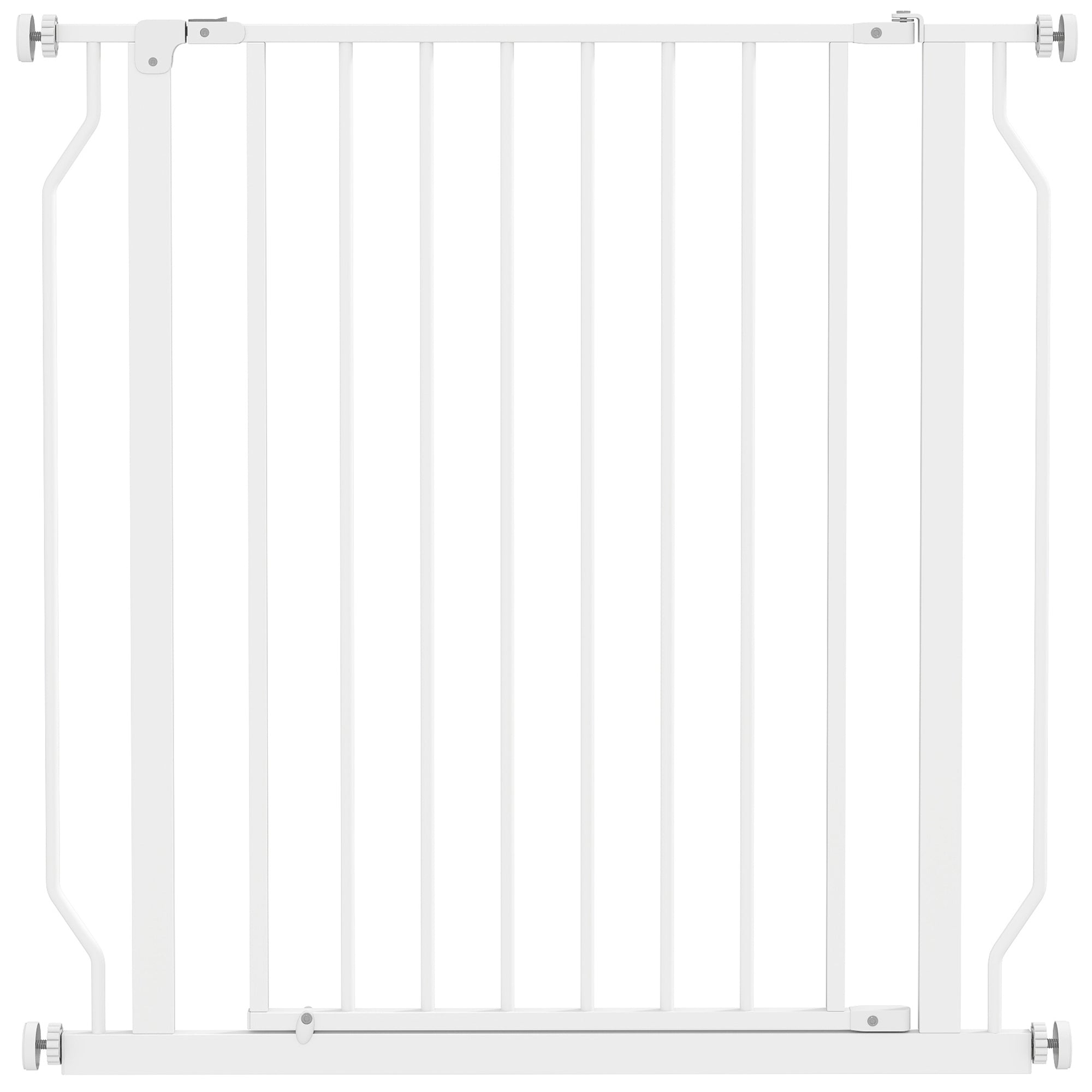 Barrière de sécurité barrière pour animal domestique longueur réglable dim. 75-85L x 76H cm blanc