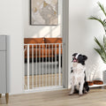 Barrière de sécurité barrière pour animal domestique longueur réglable dim. 75-85L x 76H cm blanc